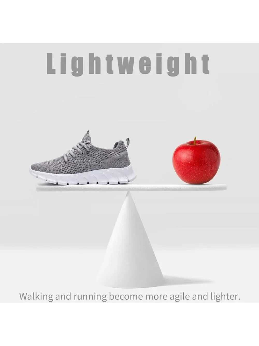 🆕Men's Grey Mesh Running Shoes Slip On Tennis Walking Sneakers Gym Athletic